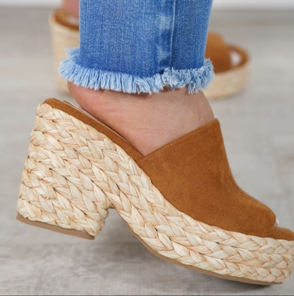 Corky's Hey Girl! Solstice Vegan Suede Open Toe Espadrille Wedge Sandal